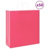 Sacs en papier 50 pcs avec poignées rose 45x17x48 cm 569530569530