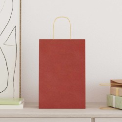 Sacs en papier 250 pcs avec poignées rouge 21x11x31 cm 569534569534