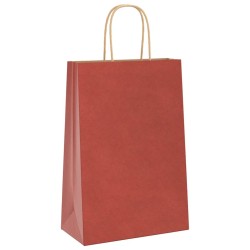 Sacs en papier 250 pcs avec poignées rouge 21x11x31 cm 569534569534