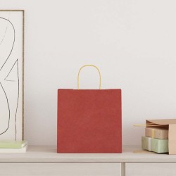 Sacs en papier 250 pcs avec poignées rouge 26x17x25 cm 569535569535