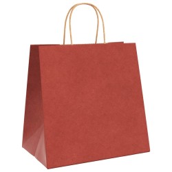 Sacs en papier 250 pcs avec poignées rouge 26x17x25 cm 569535569535