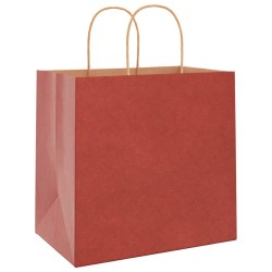 Sacs en papier 250 pcs avec poignées rouge 26x17x25 cm 569535569535