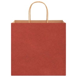 Sacs en papier 250 pcs avec poignées rouge 26x17x25 cm 569535569535