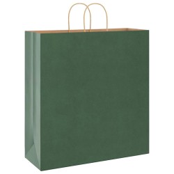 Sacs en papier 250 pcs avec poignées vert 45x17x48 cm 569536569536
