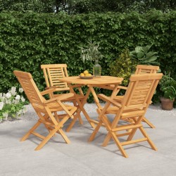 Ensemble à manger de jardin 5 pcs Bois de teck massif 569542569542