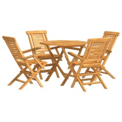 Ensemble à manger de jardin 5 pcs Bois de teck massif 569542569542