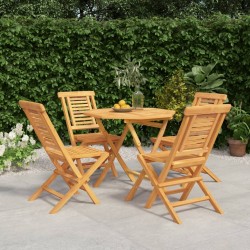 Ensemble à manger de jardin 5 pcs Bois de teck massif 569543569543