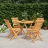 Ensemble à manger de jardin 5 pcs Bois de teck massif 569543569543