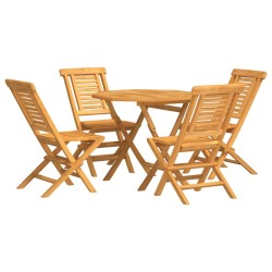 Ensemble à manger de jardin 5 pcs Bois de teck massif 569543569543