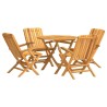 Ensemble à manger de jardin 5 pcs Bois de teck massif 569544569544