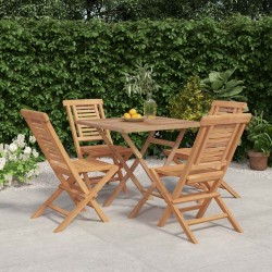 Ensemble à manger de jardin 5 pcs Bois de teck massif 569552569552