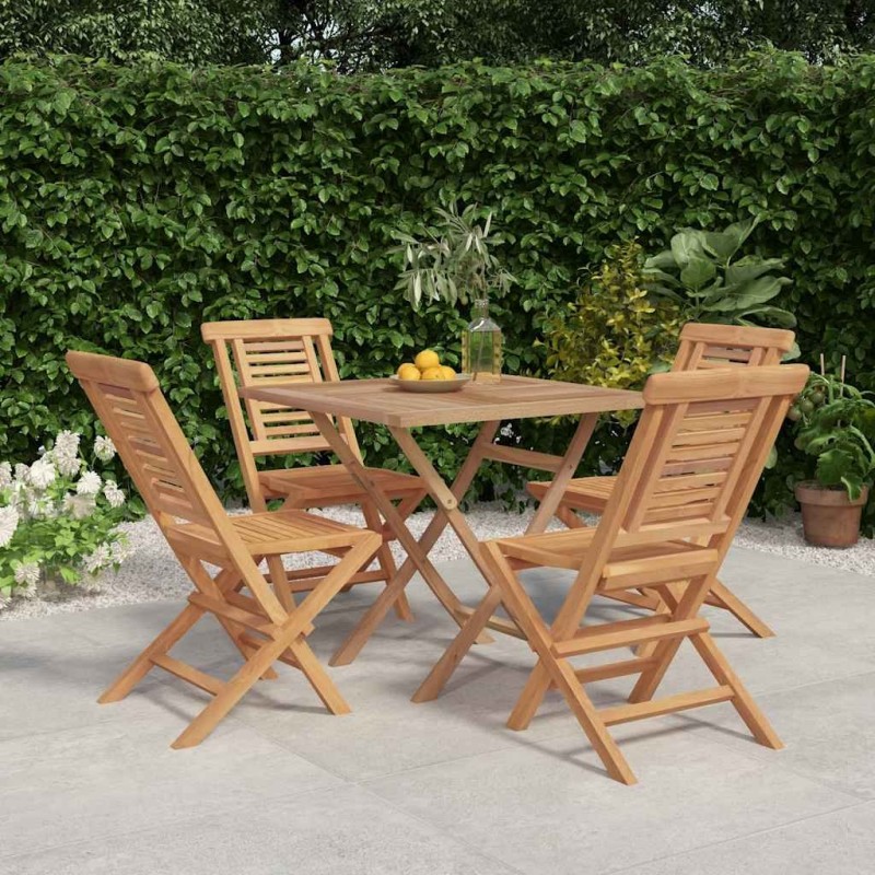 Ensemble à manger de jardin 5 pcs Bois de teck massif 569552569552
