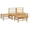 Salon de jardin 4 pcs avec coussins gris clair bambou 569559569559