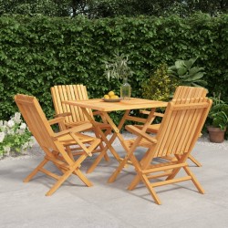 Ensemble à manger de jardin 5 pcs Bois de teck massif 569561569561