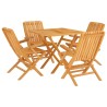Ensemble à manger de jardin 5 pcs Bois de teck massif 569561569561