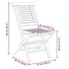 Chaises de jardin pliantes lot de 4 47x63x90cm bois massif teck 569566569566