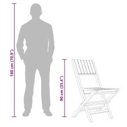Chaises de jardin pliantes lot de 6 47x61x90cm bois massif teck 569567569567