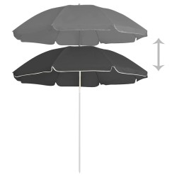 Parasol de jardin avec mât en acier anthracite 180 cm 569570569570