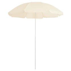 Parasol de jardin avec mât en acier sable 180 cm 569571569571