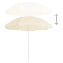Parasol de jardin avec mât en acier sable 180 cm 569571569571
