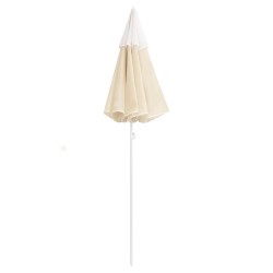 Parasol de jardin avec mât en acier sable 180 cm 569571569571