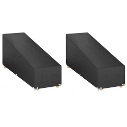 Housses pour chaise longue 2 pcs 12 œillets 200x65x35/60 cm PE 569572569572