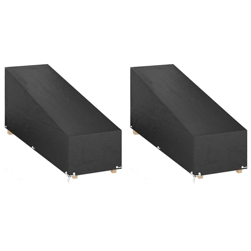 Housses pour chaise longue 2 pcs 12 œillets 200x65x35/60 cm PE 569572569572