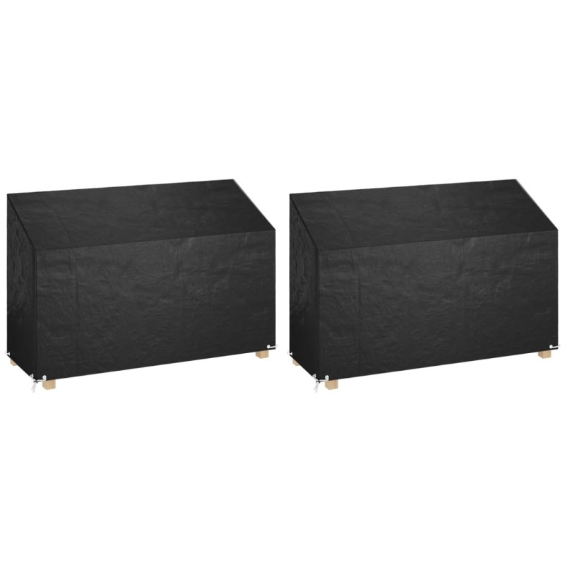 Housses de banc de jardin 2 pcs 8 œillets 190x70x70/88 cm PE 569574569574