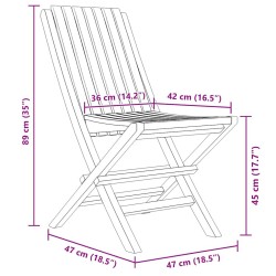 Chaises de jardin pliantes lot de 6 47x47x89cm bois massif teck 569575569575
