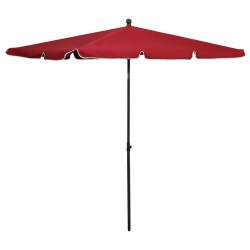 Parasol de jardin avec mât 210x140 cm Rouge bordeaux 569581569581