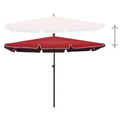 Parasol de jardin avec mât 210x140 cm Rouge bordeaux 569581569581