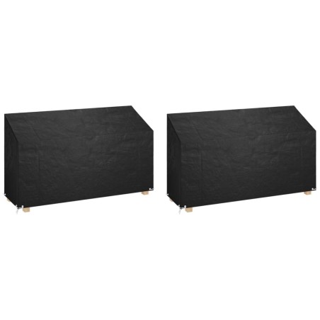 Housses de banc de jardin 2 pcs 12 œillets 210x70x70/88 cm PE 569582569582