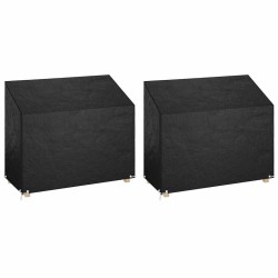 Housses de banc de jardin 2 pcs 8 œillets 160x70x70/88 cm PE 569583569583