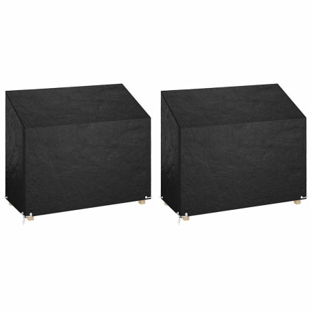 Housses de banc de jardin 2 pcs 8 œillets 160x70x70/88 cm PE 569583569583