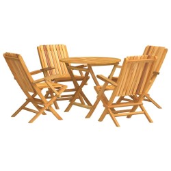 Ensemble à manger de jardin 5 pcs Bois de teck massif 569584569584