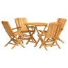 Ensemble à manger de jardin 5 pcs Bois de teck massif 569584569584