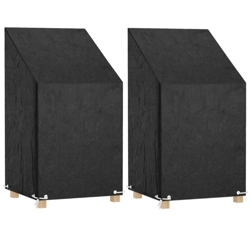 Housses de chaise de jardin 2 pcs 8 œillets 65x65x80/120 cm PE 569589569589