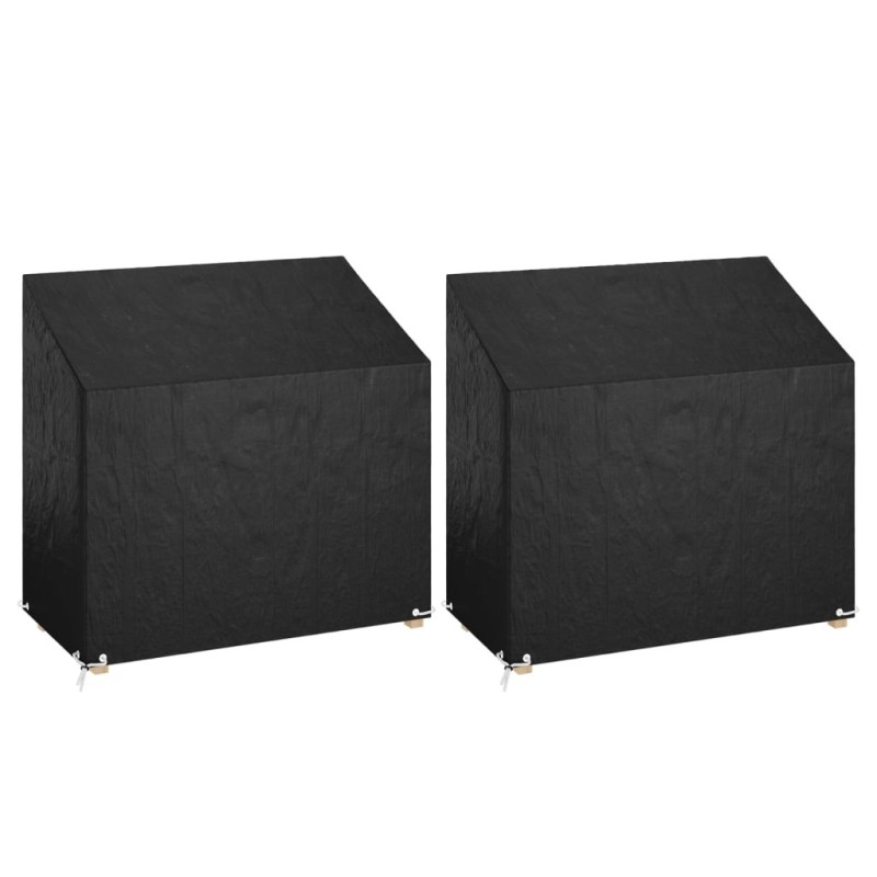 Housses de banc de jardin 2 pcs 8 œillets 130x70x70/88 cm PE 569590569590