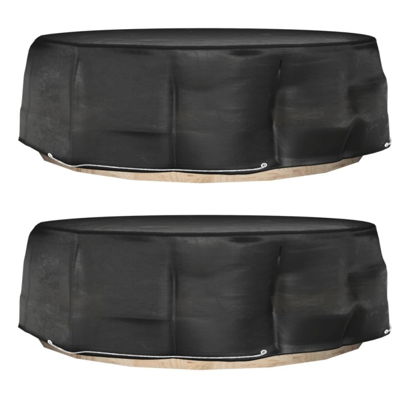 Housses pour salon îlot 2 pcs 10 œillets Ø236x67 cm rond 569591569591