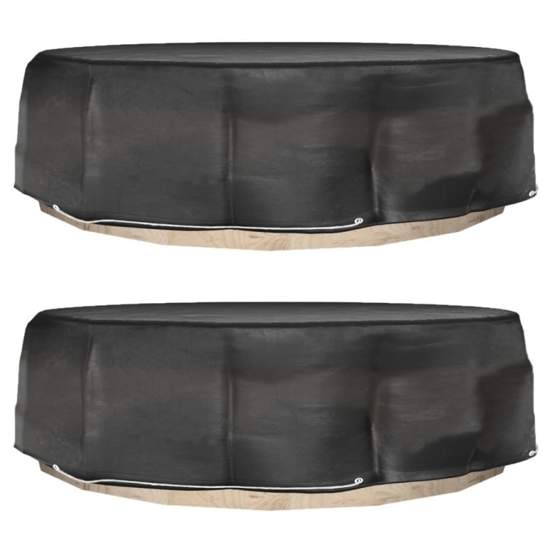 Housses pour salon îlot 2 pcs 8 œillets Ø188x50 cm rond 569594569594