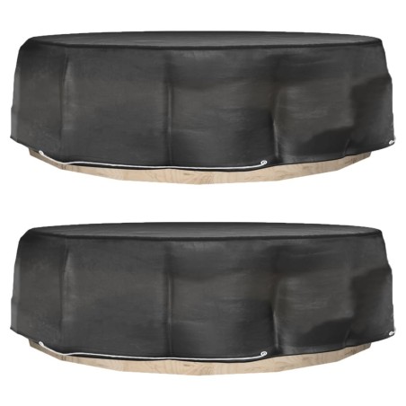 Housses pour salon îlot 2 pcs 8 œillets Ø188x50 cm rond 569594569594
