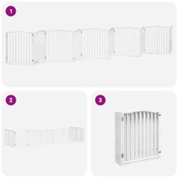 Barrière pour chien porte pliable 10 panneaux bois de peuplier 569600569600