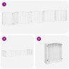 Barrière pour chien porte pliable 10 panneaux bois de peuplier 569600569600
