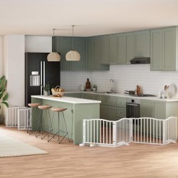 Barrière pour chien porte pliable 12 panneaux bois de peuplier 569602569602