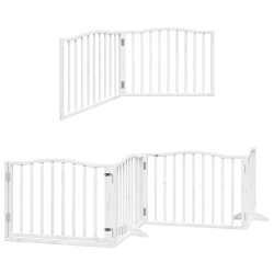 Barrière pour chien porte pliable 12 panneaux bois de peuplier 569602569602