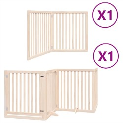 Barrière pour chien avec porte pliable 6 panneaux bois peuplier 569603569603