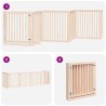 Barrière pour chien avec porte pliable 6 panneaux bois peuplier 569603569603
