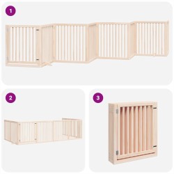 Barrière pour chien porte pliable 8 panneaux bois de peuplier 569604569604