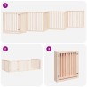 Barrière pour chien porte pliable 8 panneaux bois de peuplier 569604569604