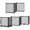 Barrière pour chien porte pliable 15panneaux noir bois peuplier 569605569605
